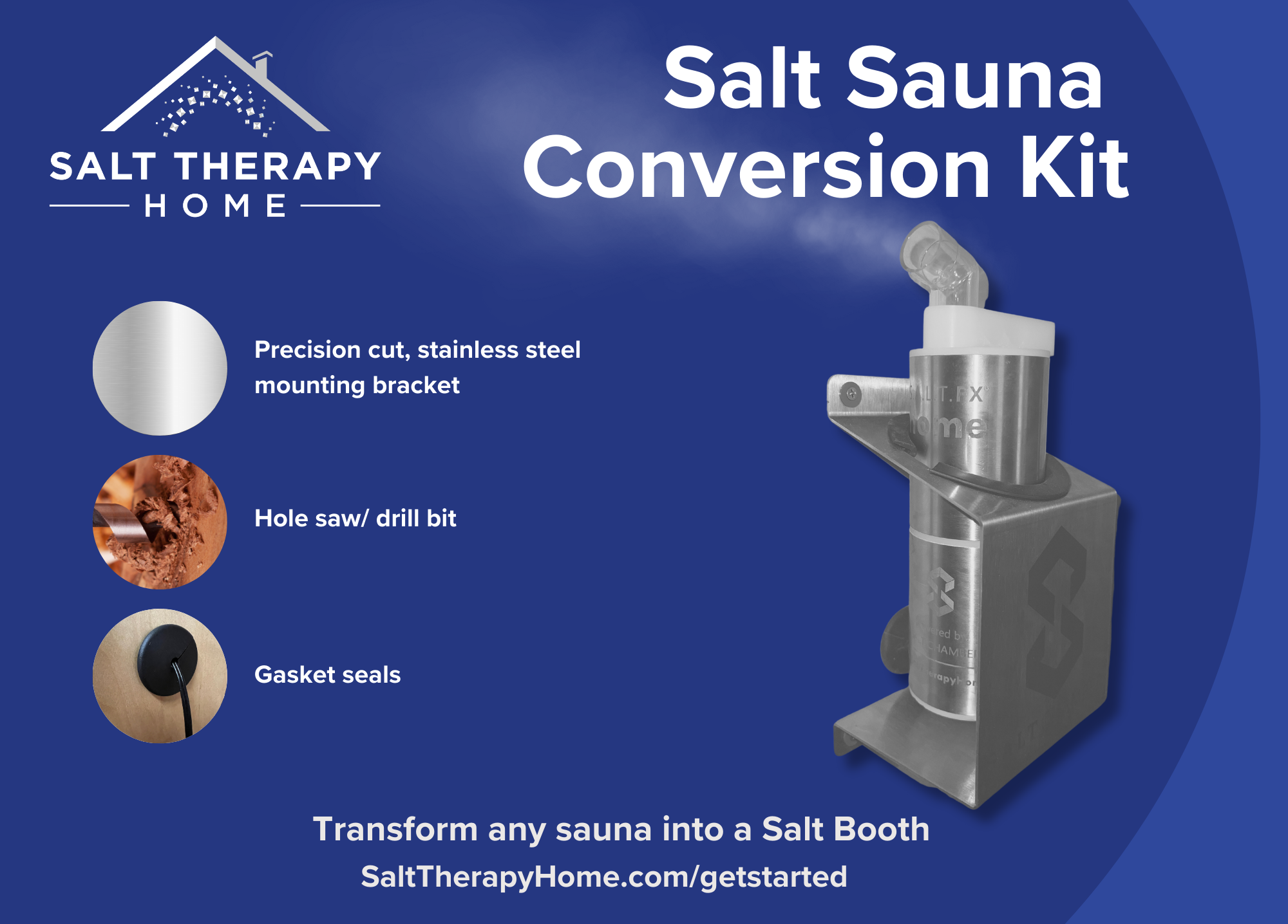 Salt Sauna Conversion Kit BUNDLE (includes SALT Fx Halogenerator)